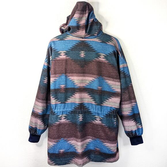 Vintage Reversible Parka Winbreaker Flannel Lined Southwestern Jacket 90s OS VTG - Picture 2 of 11